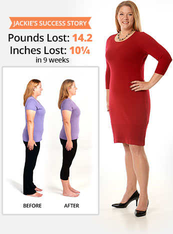 Jackie's Success Story Pounds Lost: 14.2 Inches Lost: 10 1/4 in 9 weeks